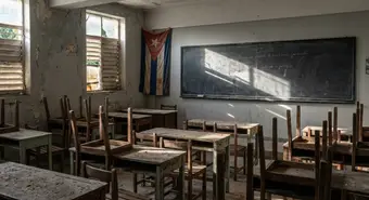 Aula universitaria vacía en Cuba