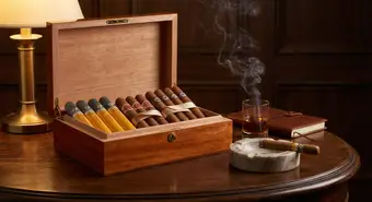 Cuban Habanos cigars in cedar box
