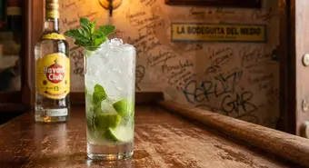 Classic Cuban mojito with fresh mint and lime