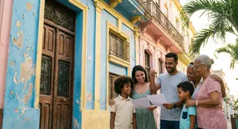 Colorful colonial Cuban house in Havana, symbolizing the right to housing