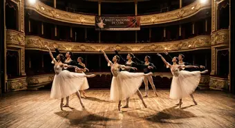 Bailarines del Ballet Nacional de Cuba en el Gran Teatro de La Habana. Ilustración generada por IA.