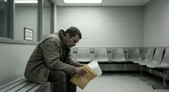 Cuban migrant waiting in an ICE detention facility holding legal documents