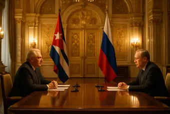 Diplomatic meeting between Cuba and Russia at the Kremlin in Moscow