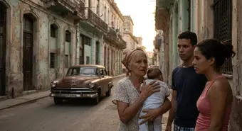 Cuban family in Havana reflecting the difficult humanitarian situation on the island