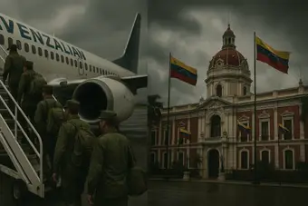 Asesores militares cubanos abandonando Venezuela en un avión comercial