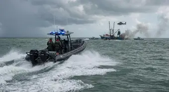 A speed boat in a maritime context, illustrative representation.