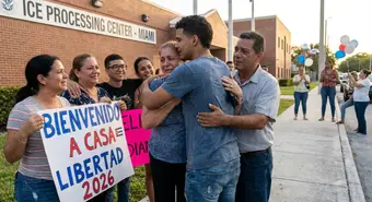 Joven cubano liberado de la detención de ICE se reencuentra con su familia