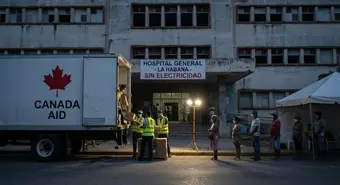 Humanitarian crisis in Cuba showing powerless hospitals and Canadian aid delivery