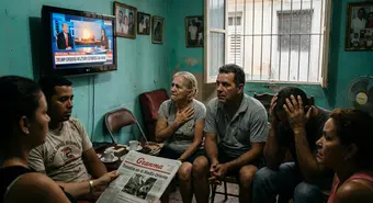 Cubans worried watching news about Trump's military strikes in Iran, reflecting anxiety about possible intervention in Cuba