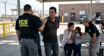 ICE agents conducting deportation operations affecting Cuban families