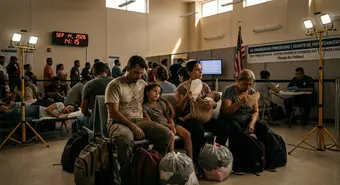 Cuban migrant family at US immigration facility during 2026 energy crisis