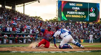 Partido de béisbol entre Cuba y Puerto Rico en el Clásico Mundial de Béisbol 2026