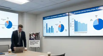 Data and charts showing ICE arrests of Cuban migrants in Florida detention centers