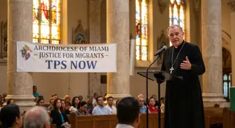 Archbishop Thomas Wenski of Miami speaking about protection for Cuban and Haitian migrants