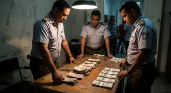 MININT officers during a currency seizure operation in Cuba