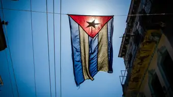 Darkened street in Cuba during the national blackout on March 22, 2026