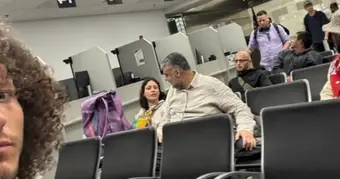 Nuestra América Convoy activists at Miami airport after their Cuba trip