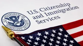 U.S. Citizenship and Immigration Services (USCIS) building flag