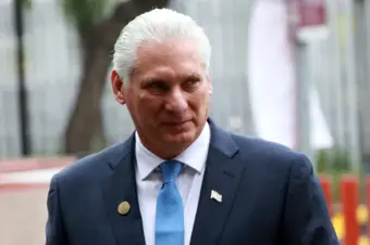 Cuban President Miguel Díaz-Canel at official event during diplomatic negotiations