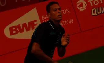 Badminton player in Havana's Ciudad Deportiva