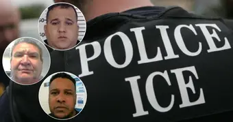 ICE agents during an arrest operation