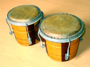 Cuban wooden bongo drums with natural hide heads. Photo: Wikimedia Commons, CC BY-SA 3.0
