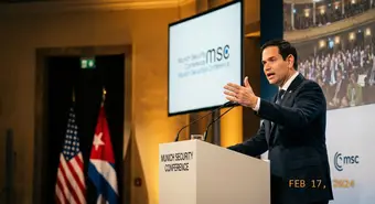 Marco Rubio speaking about Cuba at the Munich Security Conference